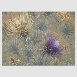 Elegant Floral Thistle Pattern Design Tissue Paper