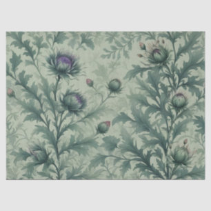 Elegant Floral Thistle Pattern Design Tissue Paper