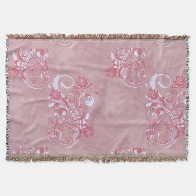 Elegant Floral Throw Blankets (Front)