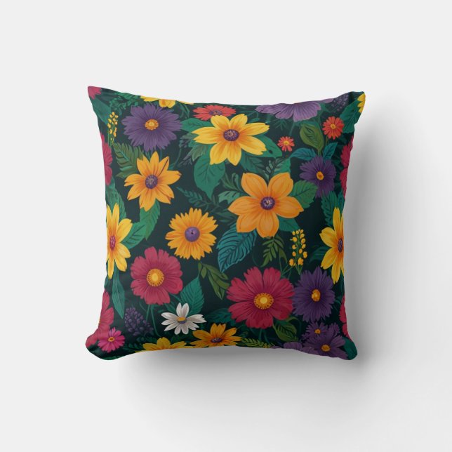 Elegant Floral Throw Cushion (Front)