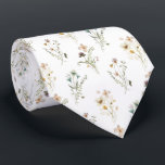 Elegant Floral Tie<br><div class="desc">Elegant Floral neck tie. This elegant neck tie features a pattern of beautiful hand-painted watercolor blush pink,  dusty blue,  spring yellow,  and sage green delicate pressed vintage wildflowers on a white background that's perfect for a garden wedding! Find matching items in the Wildflower Wedding Collection.</div>