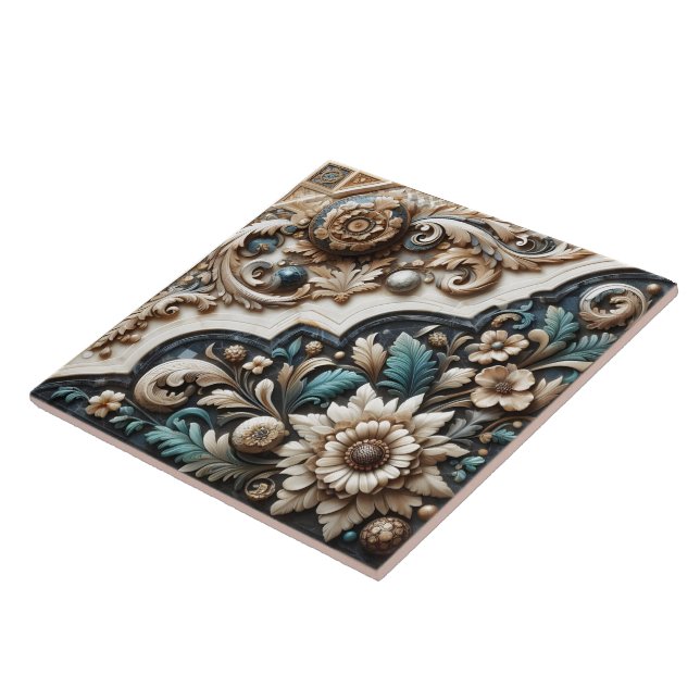 Elegant Floral Tile Design (Side)