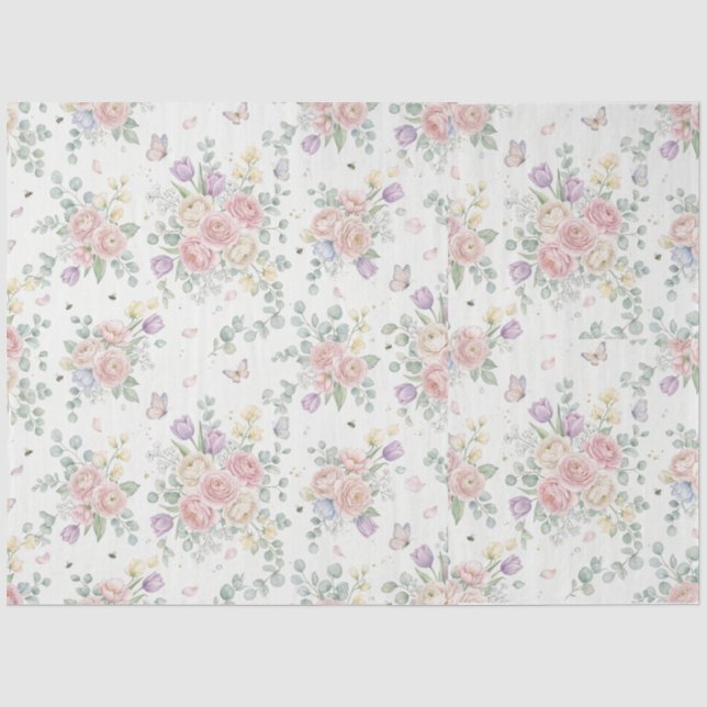 Elegant Floral  Tissue Paper (Front)