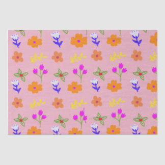 Elegant Floral Tissue Paper – Hand-Drawn Flower Pa
