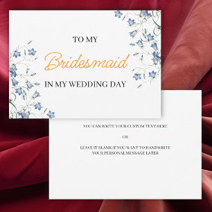 Elegant Floral To my Bridesmaid on my Wedding Day Invitation