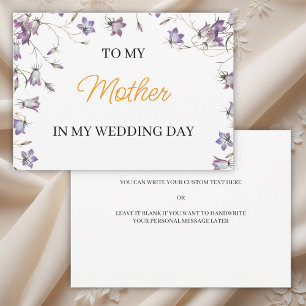 Elegant Floral To my mother on my Wedding Day Invitation