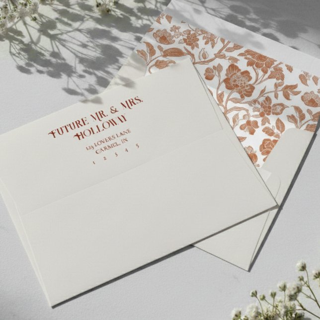 Elegant Floral Toile Pattern and Return Address Envelope (Send your cards with elegant, timeless style with this Elegant Floral Toile Pattern Envelope!)