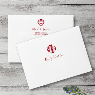Elegant Floral Tradition Chinese Wedding Invite Envelope