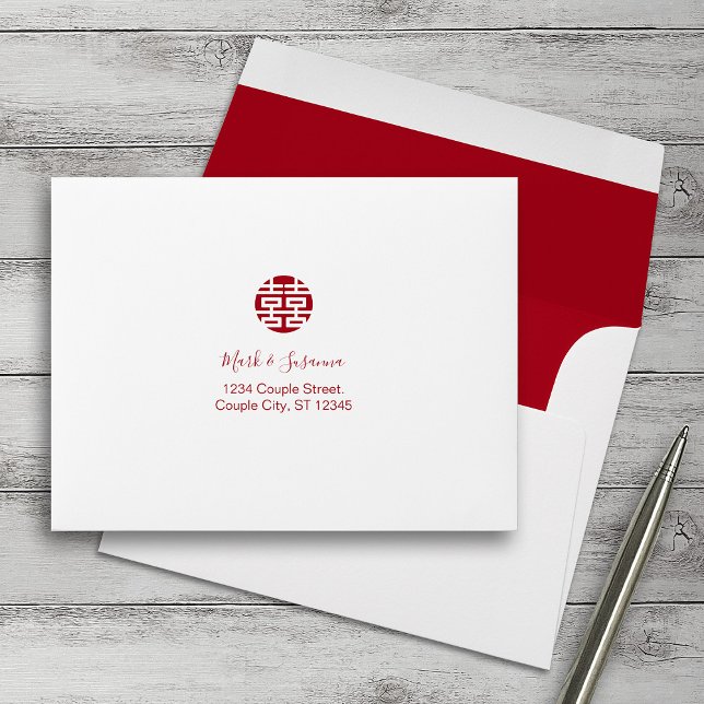 Elegant Floral Traditional Chinese RSVP Envelopes (Creator Uploaded)