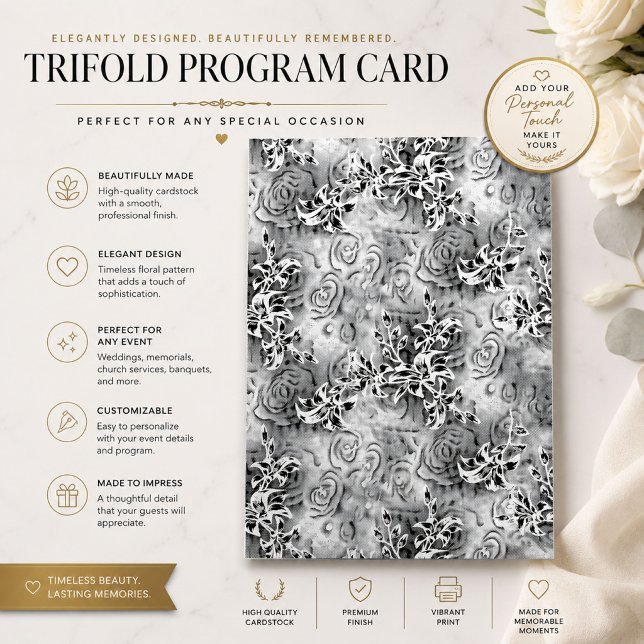 Elegant Floral Trifold Program Template (Creator Uploaded)