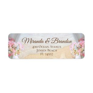 Elegant Floral Tropical Beach Wedding Address