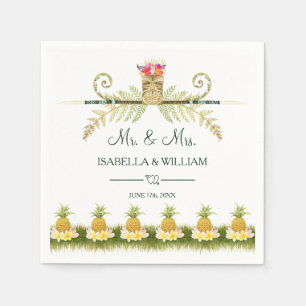 Elegant Floral Tropical Summer Wedding Napkin