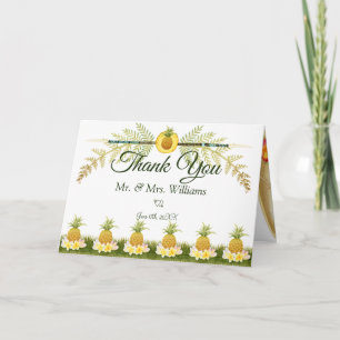 Elegant Floral Tropical Summer Wedding Thank You Card