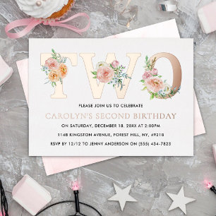 Elegant Floral TWO 2nd Birthday Real