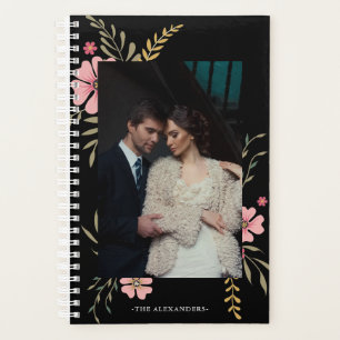 Elegant Floral Two Photo and Name Planner