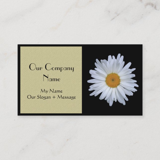 Elegant, Floral, Two Tone, Daisy Business Card (Front)