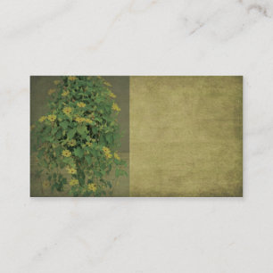 Elegant, Floral, Two Tone Green, Business Card