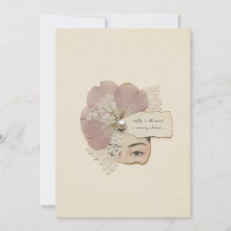 Elegant Floral & Ukiyoe Collage Invitation