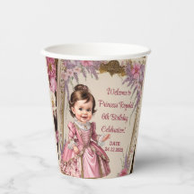 Elegant Floral Victorian Caricature 6th Birthday