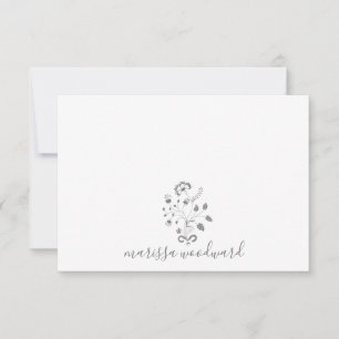 Elegant Floral Vine Script Name Card