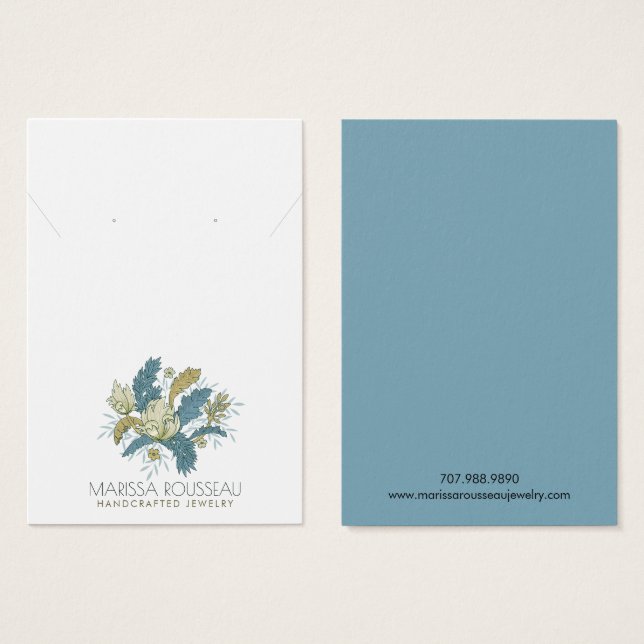 Elegant Floral Vines Earring Necklace Display Card (Front & Back)