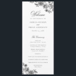 Elegant Floral Vintage Black White Wedding Program Programme<br><div class="desc">Elegant Floral Black & White Modern Calligraphy Script Wedding Program. Traditional Wedding Order of Service</div>