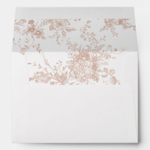 Elegant Floral Vintage Botanical Blush Wedding Envelope