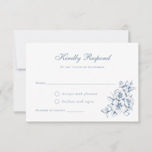 Elegant Floral Vintage Botanical Wedding RSVP Invitation