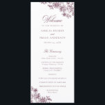 Elegant Floral Vintage Burgundy Wedding Program Programme<br><div class="desc">Elegant Floral Burgundy Merlot Modern Calligraphy Script Wedding Program. Traditional Wedding Order of Service</div>