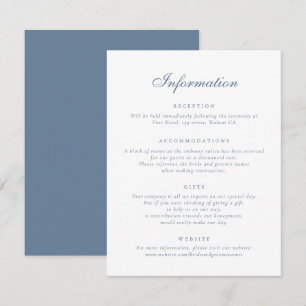 Elegant Floral Vintage Classic Wedding Information Invitation