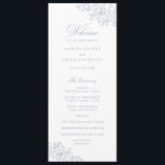 Elegant Floral Vintage Dusty Blue Wedding Program Programme<br><div class="desc">Embrace timeless sophistication with the floral elegant wedding program template. The refined floral frame captures the essence of romance and tradition in this exquisitely crafted invitation,  perfect for announcing your special day in style.</div>