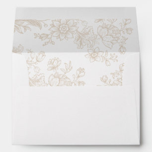 Elegant Floral Vintage Lace Botanical Wedding Envelope