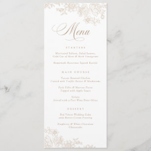 Elegant Floral Vintage Leafy Botanical Menu
