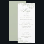 Elegant Floral Vintage Leafy Botanical Menu<br><div class="desc">Elegant Floral Vintage Leafy Botanical Sage Green Wedding Menu</div>