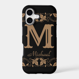 Elegant Floral Vintage Monogram Custom Name