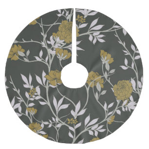 Elegant floral: vintage pattern design. brushed polyester tree skirt