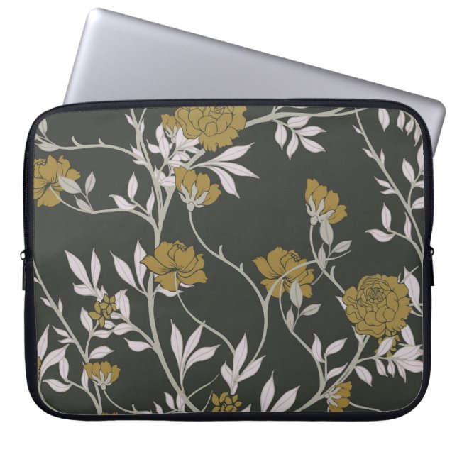 Elegant floral: vintage pattern design. laptop sleeve (Front)
