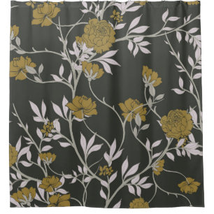 Elegant floral: vintage pattern design. shower curtain