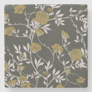Elegant floral: vintage pattern design. stone coaster