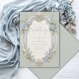 Elegant Floral Vintage Romantic Wedding Invitation