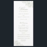 Elegant Floral Vintage Sage Green Wedding Program Programme<br><div class="desc">Embrace timeless sophistication with the floral elegant wedding program template. The refined floral frame captures the essence of romance and tradition in this exquisitely crafted invitation,  perfect for announcing your special day in style.</div>