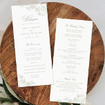 Elegant Floral Vintage Sage Green Wedding Program Programme<br><div class="desc">Elegant Floral Sage Green Modern Calligraphy Script Wedding Program. Traditional Wedding Order of Service</div>