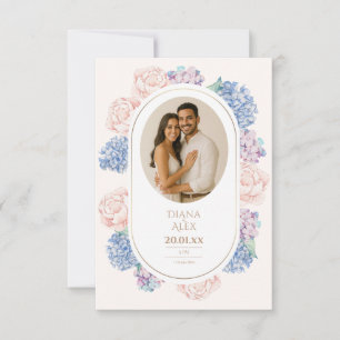 Elegant Floral Vintage Watercolor Peonies Wedding RSVP Card