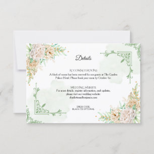Elegant Floral Vintage Wedding Details Card