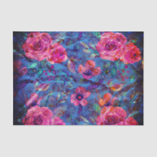 Elegant Floral Violet Rose Pattern  Tissue Paper