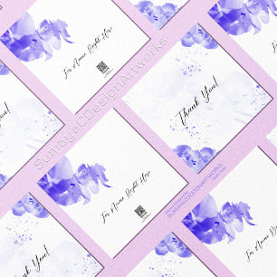 Elegant Floral Violet Thank You Holiday Card