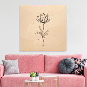 Elegant Floral Wall Art   Modern Botanical Canvas