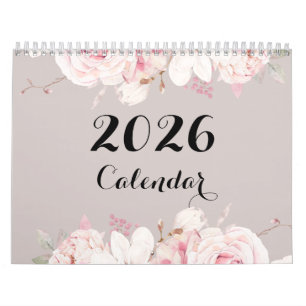 Elegant Floral Wall Calendar 2026
