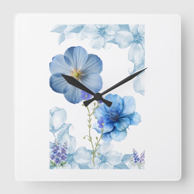 Elegant Floral Wall Clock – Chic Botanical Flowers (Front)