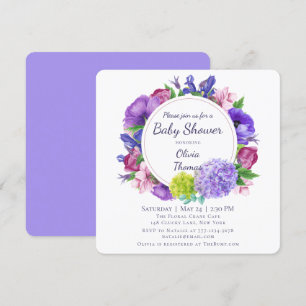 Elegant Floral Watercolor Baby Shower Invitation